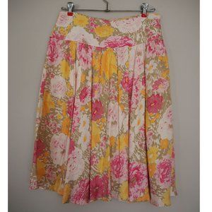 Ann Taylor LOFT Peony Print Midi Skirt Size 6